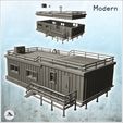 1-PREM.jpg Modern industrial prefab house with staircase and ventilation system (35) - Modern WW2 WW1 World War Diaroma Wargaming RPG Mini Hobby