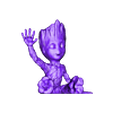 baby_groot_sit_hollow5dec.stl Baby Groot glücklich hohl