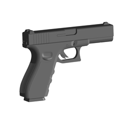 1.png OBJ-Datei Glock 17 Pistole 9 mm・Design für den 3D-Druck zum Herunterladen