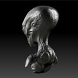 extraterrestrial-detail-closeup.png Stylized Alien Bust STL – Slim Extraterrestrial SciFi Creature 3D Printable Model