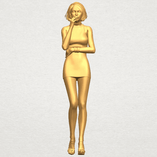 Beautiful Girl 06 - smoking 3D model