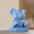 koala-bust-low-poly-5.png Koala bust low poly statue stl 3d print file