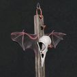 3a.jpg Voodoo Cross, Black Magic Cross, Raven-Skull-Batwings Cross (second Generation Model!) 6.75", 17 cm tall