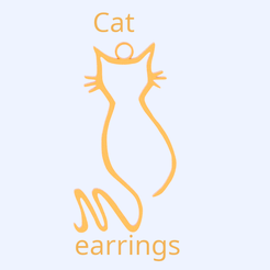 Cat earrings STL-Datei Katzen-Ohrringe (einfacher Druck)・Design für den 3D-Druck zum Herunterladen