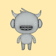 Wireframe-1.png Cartoon Character - Angry Cow