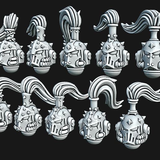 g4.jpg Файл STL Шлемы для морских пехотинцев・Шаблон для загрузки и 3D-печати, Red-warden-miniatures