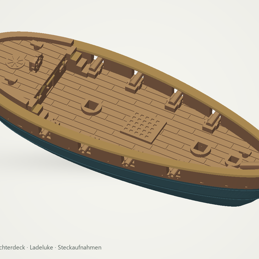 NORDWIND – Detailliertes Segelschiff mit Kanonen und gewölbten Segeln – STL-Bausatz