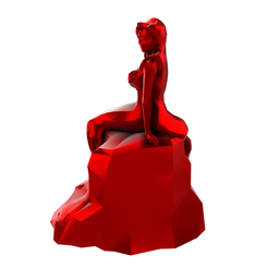 Mermaid-on-the-Rock-render.png STL file Mermaid・3D printer model to download