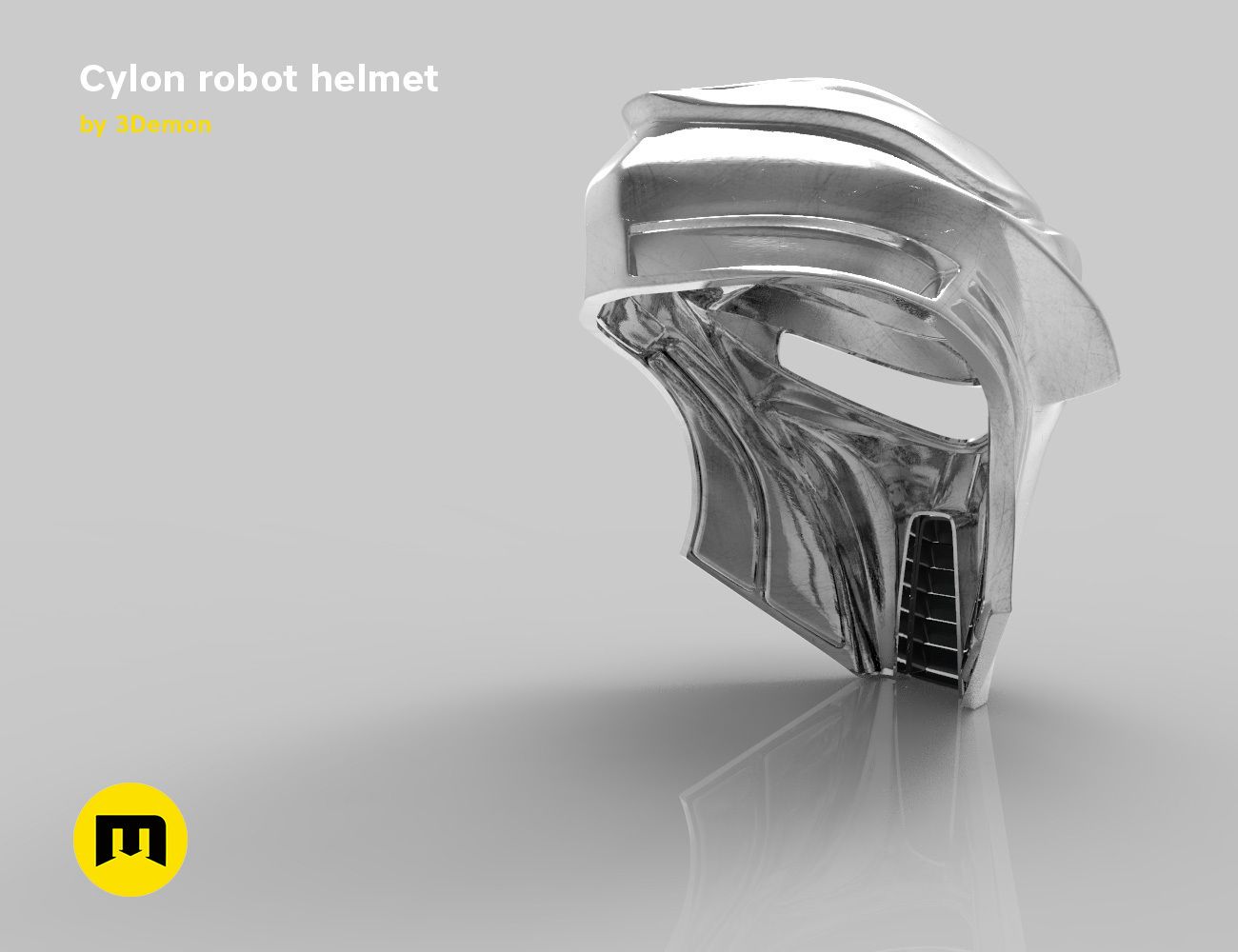 render_cylon_color.639.jpg 3D file Cylon robot helmet, Batlestar Galactica・3D printer design to download, 3D-mon