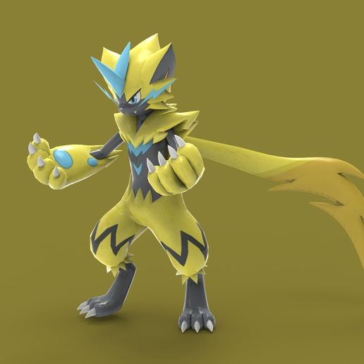 🐉 #0807 Zeraora Pokemon・ OBJ File for 3D printing・Cults