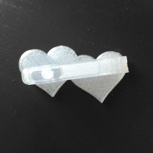 IMG_6354.jpg Download free STL file Two Hearts Hair Clip • 3D printable template, delukart