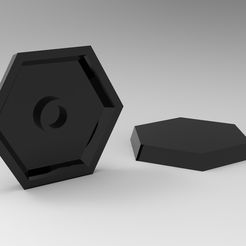 untitled.19.jpg Free STL file Hex Base - Catalyst Style - Magnet Ready 5x2mm Magnet・Template to download and 3D print
