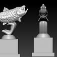bnnb.jpg Master Baiter Trophy Big Bass Award Fishing Trophy - 3d Print