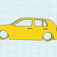 Web-capture_14-10-2023_14229_www.tinkercad.com.jpeg Volkswagen Mk3 Golf 5-Door GTI 16v VR6 VW Silhouette Keyring