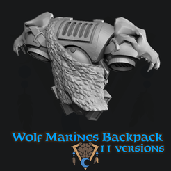 Wol¢ Marines Backpack No I versions ry gly ry t ¢ L STL-Datei Wolf marine backpack・Vorlage für 3D-Druck zum herunterladen