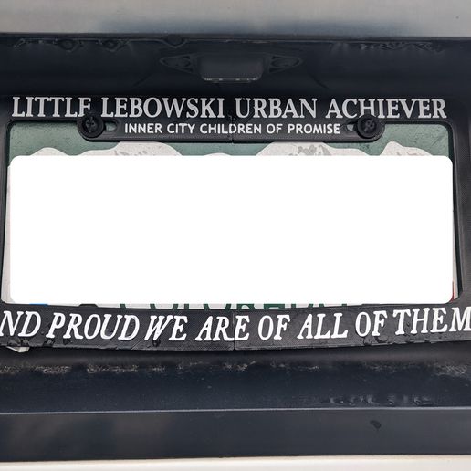 The Big Lebowski Urban Achievers License Plate Frame 3D model