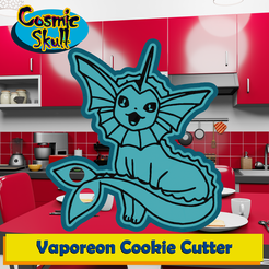 134-Vaporeon-2D.png STL file Vaporeon Cookie Cutter・3D printable design to download