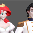 12.png ARIEL PEQUENA SEREIA COM PRÍNCIPE ERIC CASAMENTO ANIMAÇÃO DISNEY PERSONAGEM ESTÁTUA PRINCESA IMPRESSÃO 3D