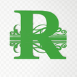 R04.png Letter R (Table Top Design)  with Small Name Insert
