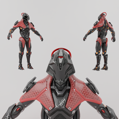 Portada.png OBJ file Lowpoly Rigged Demon Robot・3D printable model to download