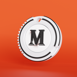 M-keychain-image-2.png Descargar archivo STL gratis LLAVERO MAGNÉTICO PALABRA M・Modelo para la impresora 3D