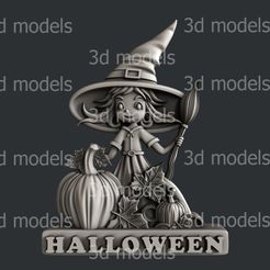 P466a.jpg STL-Datei Hexe halloween・3D-druckbare Vorlage zum herunterladen