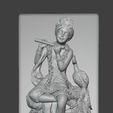 k1.jpg Lord Krishna with Flute and Peacock Model in Frame