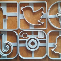 IMG_20181031_094623.jpg STL file Social Networks / social networks - Cookie cutter - Cookie cutter・3D printable design to download