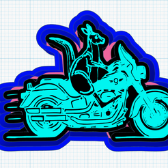 Kangaroo-on-motorcycle.png Archivo STL Canguro en moto・Plan de impresora 3D para descargar