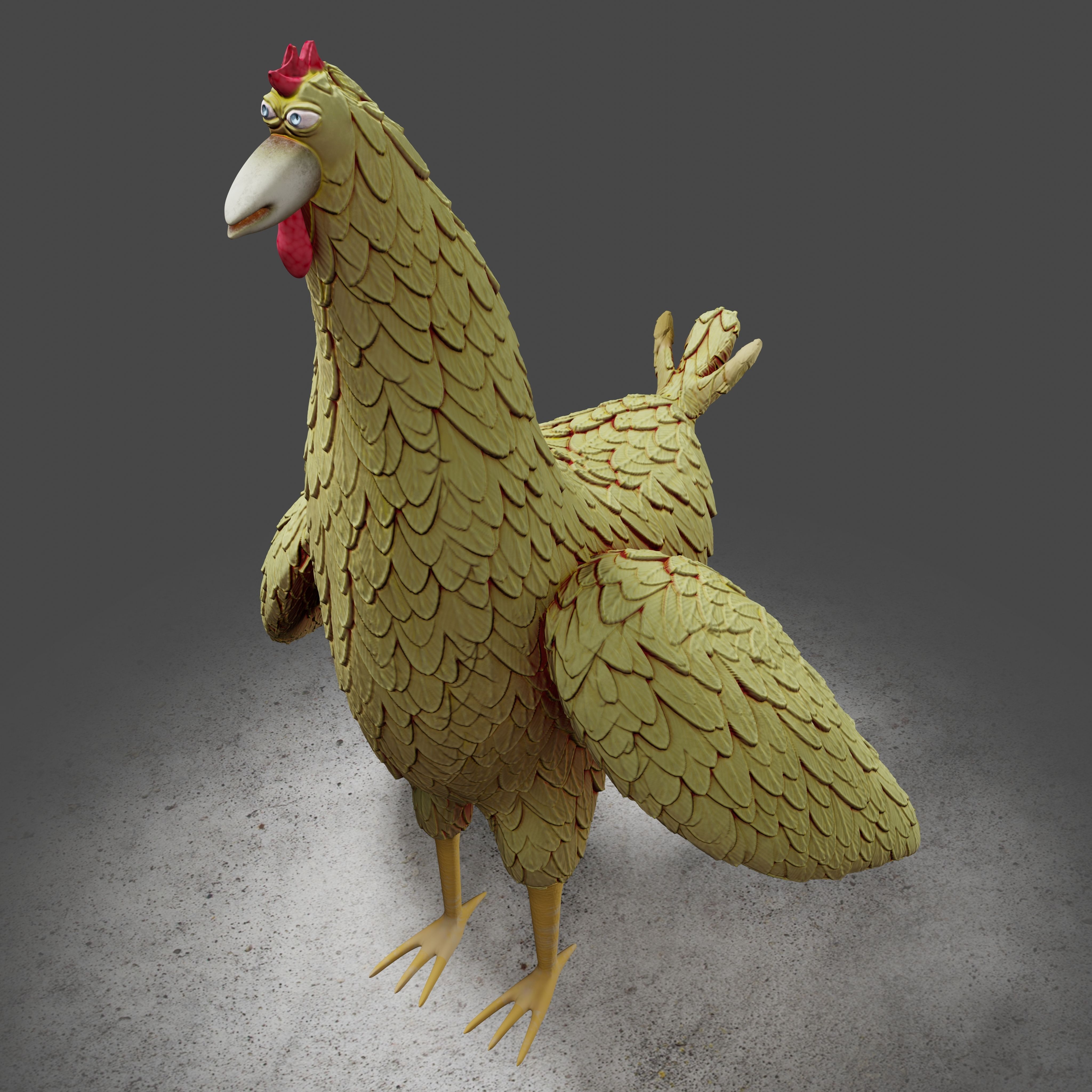 Download file Rooster Toon - 3D Print Model • Object to 3D print ・ Cults
