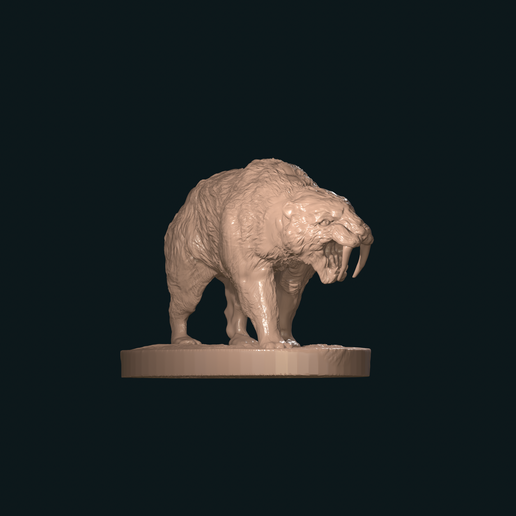 IMG_0113.png Sabre tooth tiger smilodon standing stl