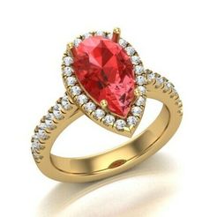 1.jpg Archivo STL Anillo con halo de micro corte de pera・Diseño de impresora 3D para descargar