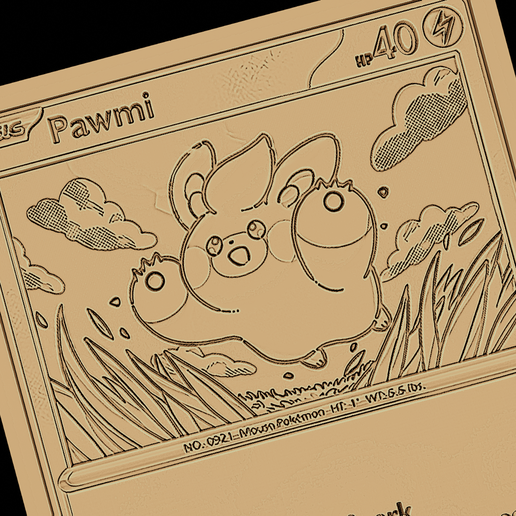 Pawmi Pokemon cardFree STL File for 3D printingCults