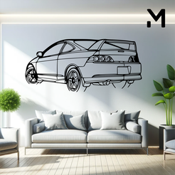 Acura-rsx-type-s-angle.png Wall Silhouette: Acura - Acura rsx type s angle