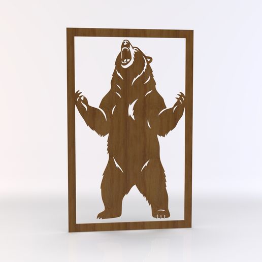 Bear Wall Panel - Digital File for CNC, Laser Cutting & 3D Printing