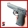 cults3D-1.jpg Pistol Beretta 92 Prop practice fake training gun