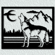 project_20230713_2121596-01.png Wolf wall art howling wolf moon wall decor animal 2d art