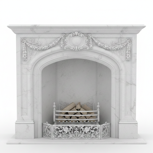 Victorian Fireplace - Chimney and No-Chimney STL Model