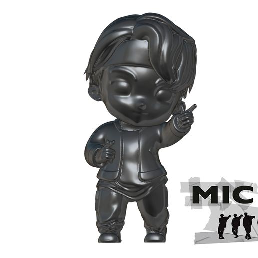 防弾少年団(BTS) - 【mickypooh】 V APP BTS cut 💧 BTS V animated Chibi Funko in MIC DROP・ STL File for ・Cults