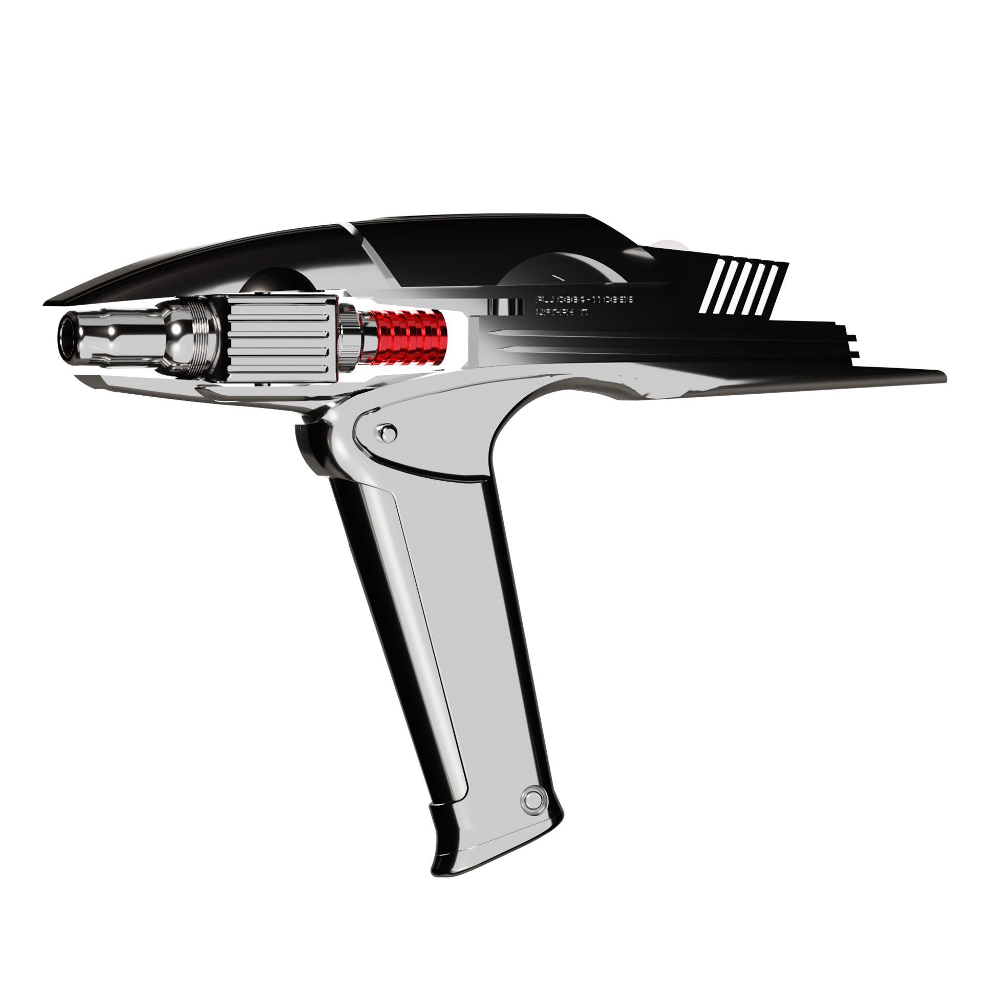 Into Darkness Star Trek 2009 Phaser Cosplay 3d printed with moving parts and LED lighting 