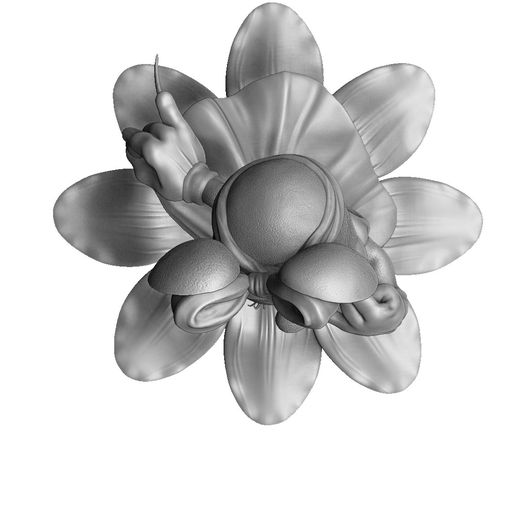 14.jpg Minnie mouse con flor. STL 3d imprimible montar y sólido.