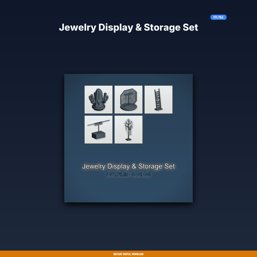 Jewelry Display & Storage Set - 5-Model STL Bundle