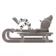 Wireframe-High-MS-49.jpg Christmas Sleigh with Melted Flexi Snowman.Print-in-place. (No Supports and no Rafts)