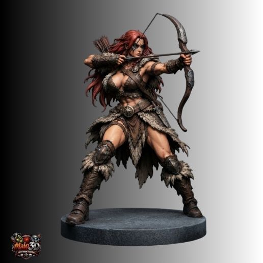 🏹 AELA THE HUNTRESS – SKYRIM ARCHER STL + ZOMBICIDE BLACK PLAGUE CARD