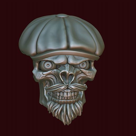 2.jpg Crâne dans une casquette à huit lames