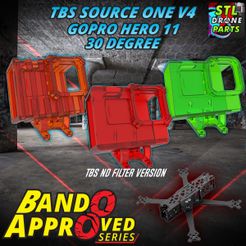 1-tbs-source-one-v4-gopro-hero-9-10-11-mount-30-degree-tbs-nd-filter-bando-edition-1.jpg Fichier STL [Bando Approved Series] TBS Source One V4 Gopro Hero 9/10/11 Support 30 degrés・Modèle à télécharger et à imprimer en 3D