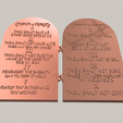 Shapr-Image-2023-04-04-190706.png The Ten Commandments list, God Words written on  tablets, flexi joint, print in place, 2 models hollow text, relief text
