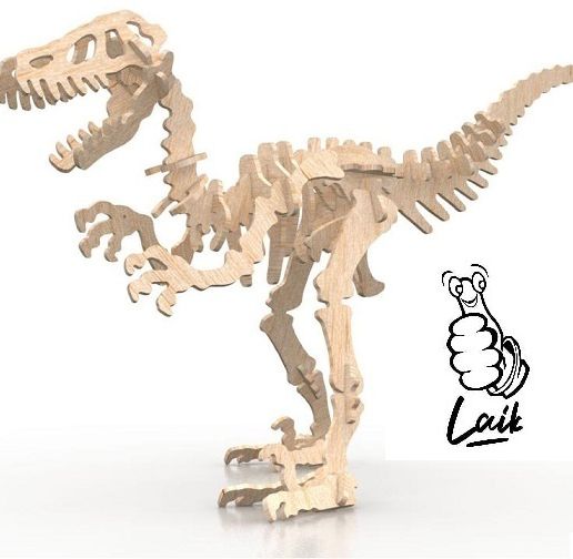 🦖 Velociraptor 3D・ DXF File for CNC machining - Laser cutting・Cults