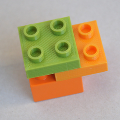 Capture d’écran 2017-09-13 à 12.05.49.png Бесплатный STL файл LEGO DUPLO - Compatible Brick 2x2 - 1/2 height・Модель 3D-принтера для загрузки