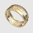 rotating_35.png Bold Geometric Pattern Ring 3D print